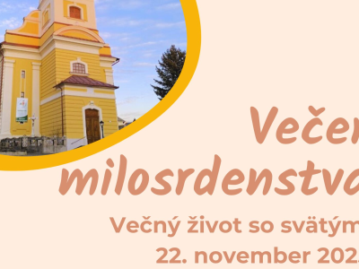 Pozvánka - Večer milosrdenstva - Rimavská Sobota - 22. novembra 2025
