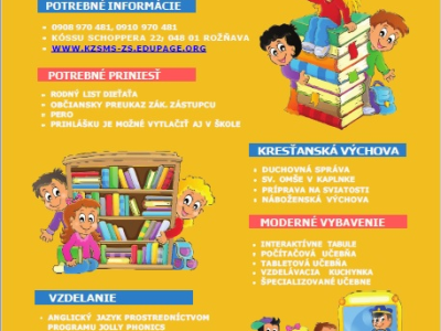 Prebieha zápis v Katolíckej základnej školy s materskou školou sv. Jána Nepomuckého v Rožňave